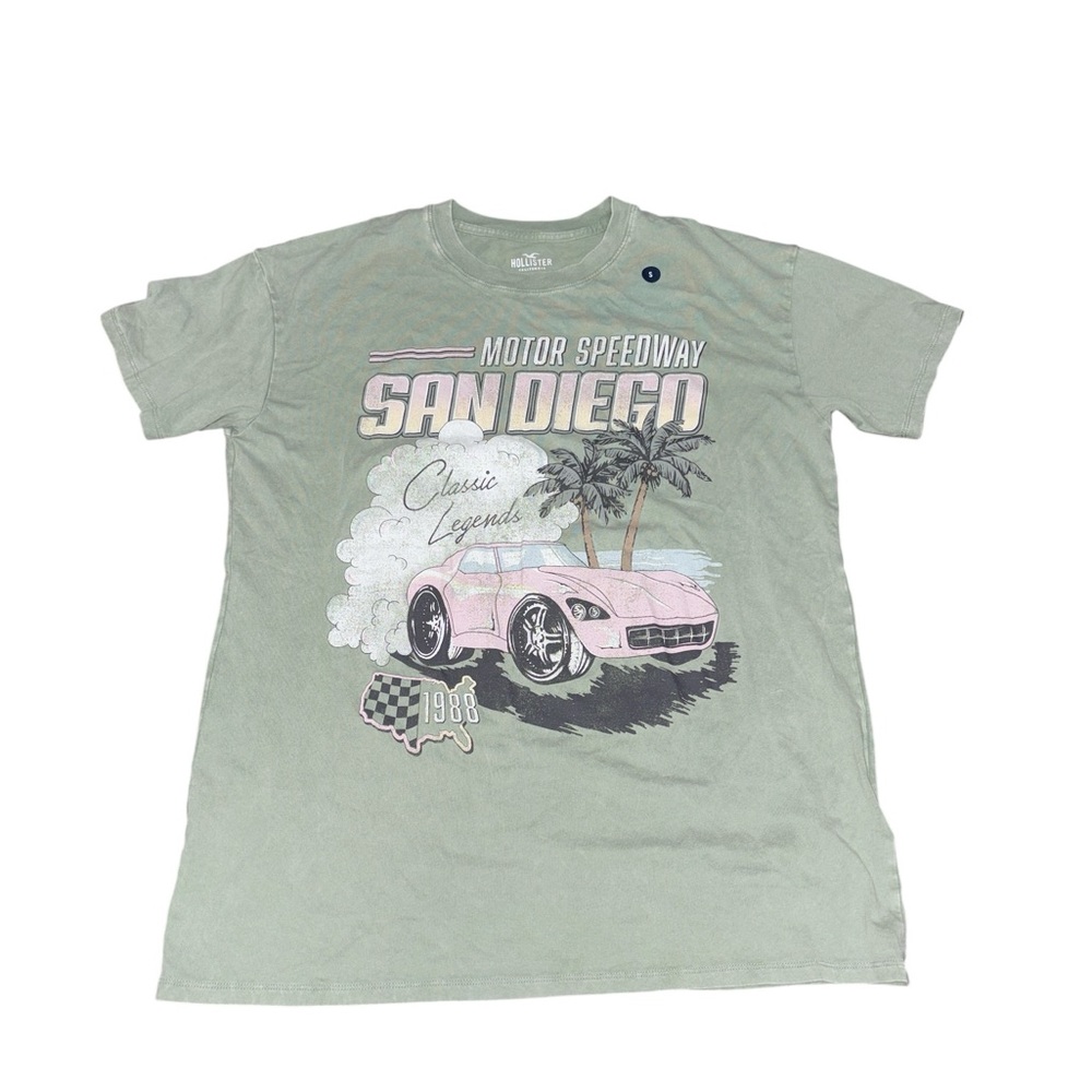 NWT Hollister Green San Diego Graphic T-Shirt Size Small